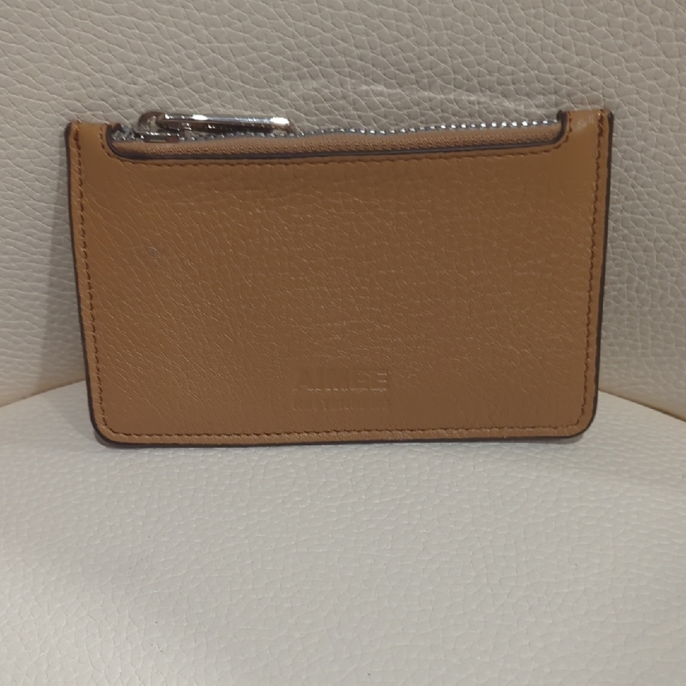 Aimee Kestenberg Tan Leather Zip Card Wallet